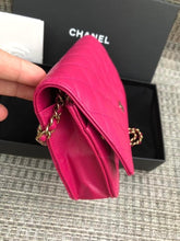 Load image into Gallery viewer, Chanel 22k dark pink caviar woc wallet on chain, full set
