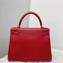 Load image into Gallery viewer, Hermes kelly 28 red tc leather with lock,key,dust bag
