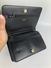 Load image into Gallery viewer, Chanel 24 series black caviar boy wallet on chain (woc), gold hdw
