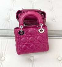 Load image into Gallery viewer, Lady Dior pink mini lambskin leather with silver hdw
