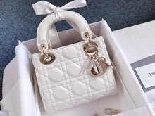 Load image into Gallery viewer, Lady Dior mini white, with gold hdw
