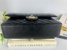 Load image into Gallery viewer, Chanel black medium lambskin classic, with gold hdw
