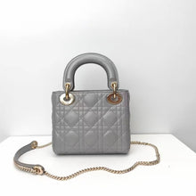 Load image into Gallery viewer, Lady Dior mini pearl grey, gold hdw
