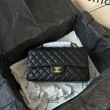 Load image into Gallery viewer, Chanel black caviar classic flap, gold hdw
