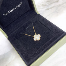 Load image into Gallery viewer, Van Cleef &amp; Arpels (VCA) 2012 white mother of Pearl (mop) diamond holiday pendant, 18k rose gold
