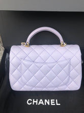 Load image into Gallery viewer, Chanel 21k lilac purple mini top handle, light gold hdw
