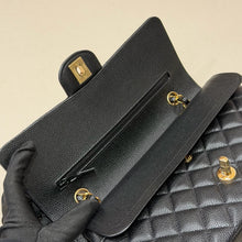 Load image into Gallery viewer, Chanel black caviar medium classic flap, gold hdw microchip
