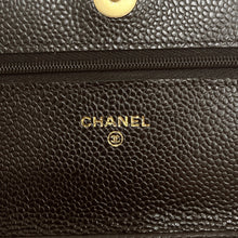 Load image into Gallery viewer, Chanel microchip black caviar WOC, wallet on chain, with gold hardware
