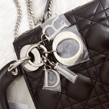 Load image into Gallery viewer, Lady Dior Black mini cannage lambskin with silver hdw
