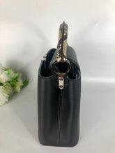 Load image into Gallery viewer, Louis Vuitton 2023 black capucines BB in taurillon leather with gold hardware and snakeskin handle
