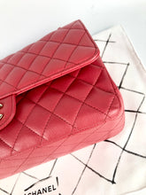 Load image into Gallery viewer, Chanel 23 series dark pink edge stitched caviar medium classic, gold hdw
