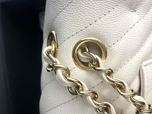 Load image into Gallery viewer, Chanel ivory caviar chevron medium, gold champagne hardware
