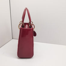 Load image into Gallery viewer, Lady Dior mini red patent, gold hdw
