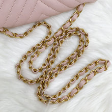 Load image into Gallery viewer, Chanel pink mini calfskin chevron, with gold hdw
