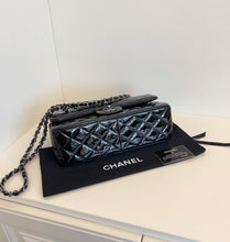 Load image into Gallery viewer, Chanel black patent jumbo, silver ruthenium hdw
