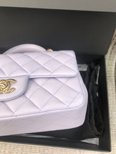 Load image into Gallery viewer, Chanel 21k lilac purple mini top handle, light gold hdw
