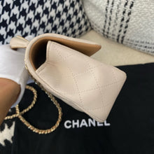 Load image into Gallery viewer, Chanel 23p beige / caramel two tone mini lambskin with gold hardware

