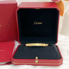 Load image into Gallery viewer, Cartier bangle open style, 18k yellow gold, size 19
