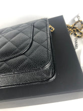 Load image into Gallery viewer, Chanel chip black caviar wallet on chain woc, gold hdw
