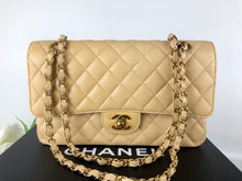 Load image into Gallery viewer, Chanel beige caviar medium classic flap, gold hdw
