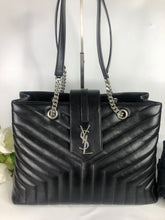 Load image into Gallery viewer, YSL Saint Laurent large loulou tote black, silver hdw
