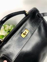 Load image into Gallery viewer, Hermes Vintage black box Kelly 28, gold hdw with clochette
