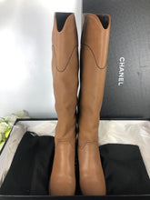 Load image into Gallery viewer, Chanel brown leather riding boots size 41.5
