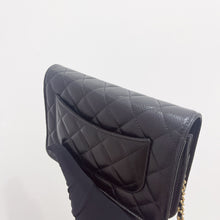 Load image into Gallery viewer, Chanel microchip black caviar WOC, wallet on chain, with gold hardware
