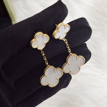 Load image into Gallery viewer, Van Cleef &amp; Arpels (VCA) 2 motif Magic Alhambra white mother of pearl earrings, 18k gold
