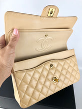 Load image into Gallery viewer, Chanel beige caviar medium classic flap, gold hdw
