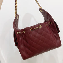 Load image into Gallery viewer, 25A Chanel 25 small in burgundy caviar, aged gold hdw
