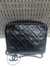 Load image into Gallery viewer, Chanel black vintage lambskin square, silver hdw
