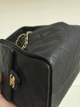 Load image into Gallery viewer, Chanel small 25 black caviar with gold hdw
