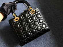 Load image into Gallery viewer, Lady Dior black medium cannage lambskin, gold hdw
