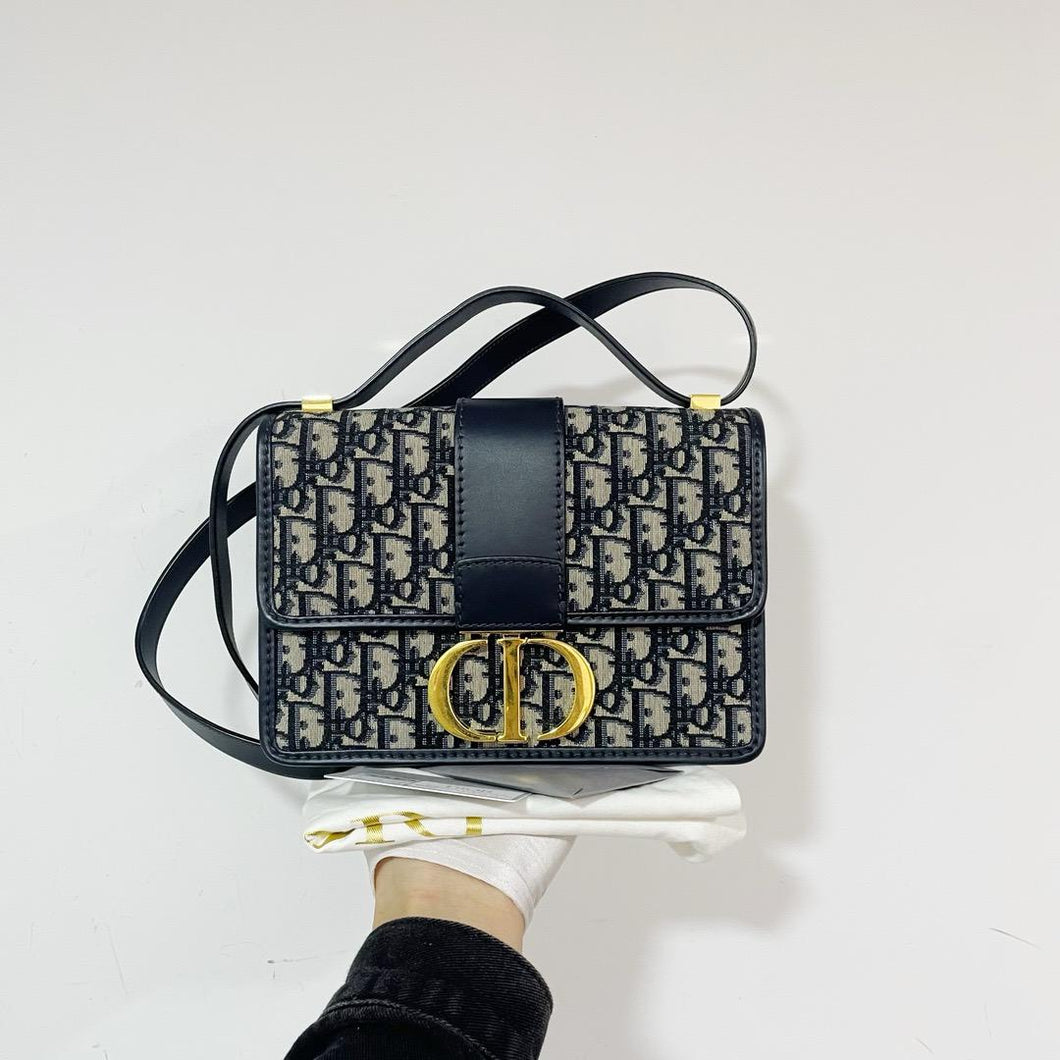 Dior Montaigne 30 navy blue, gold hdw