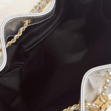 Load image into Gallery viewer, Chanel 25 small in silver caviar, aged gold hdw
