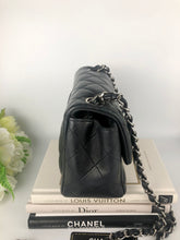 Load image into Gallery viewer, Chanel 19 series charcoal grey mini lambskin, silver hdw
