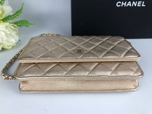 Load image into Gallery viewer, 21P Chanel 31 series gold lambskin woc wallet on chain, gold hdw
