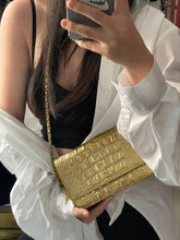 Load image into Gallery viewer, Chanel gold croc woc (wallet on chain) Egyptian collection
