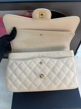Load image into Gallery viewer, Chanel double flap jumbo beige caviar with gold hardware.
