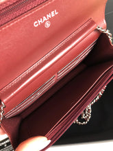 Load image into Gallery viewer, Chanel 28 series burgundy lambskin woc, wallet on chain
