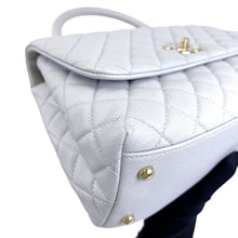 Load image into Gallery viewer, Chanel medium grey caviar coco handle, light gold hdw.

