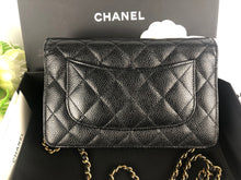 Load image into Gallery viewer, Chanel chip black caviar wallet on chain woc, gold hdw
