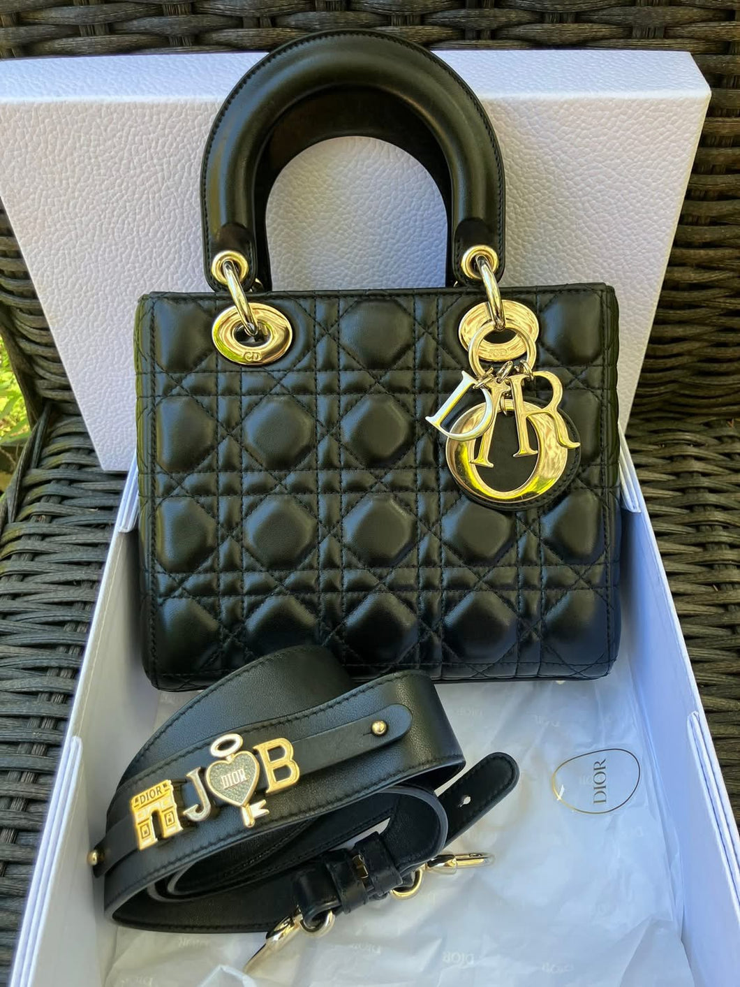 Lady Dior small black myABC, gold hdw with strap