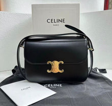 Load image into Gallery viewer, Celine Classique black medium Triomphe, gold hdw
