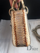 Load image into Gallery viewer, Lady Dior rare mini exotic snakeskin with gold hdw.
