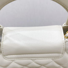 Load image into Gallery viewer, Chanel white Kelly Nano, crinkled shiny calfskin with aged gold hdw
