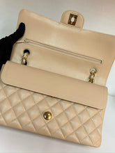 Load image into Gallery viewer, Chanel beige caviar medium classic flap, gold hdw

