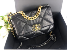 Load image into Gallery viewer, Chanel 19 small black, with mixed gold hdw
