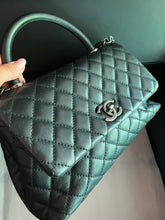 Load image into Gallery viewer, Chanel Black caviar medium coco handle, ruthenium hdw
